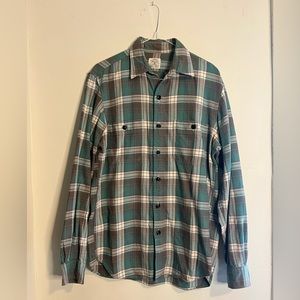 J. Crew Men’s Green White Gray Plaid Flannel Shirt Size S